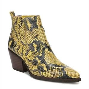 Sam Edelman Winona Yellow Snakeprint Boots